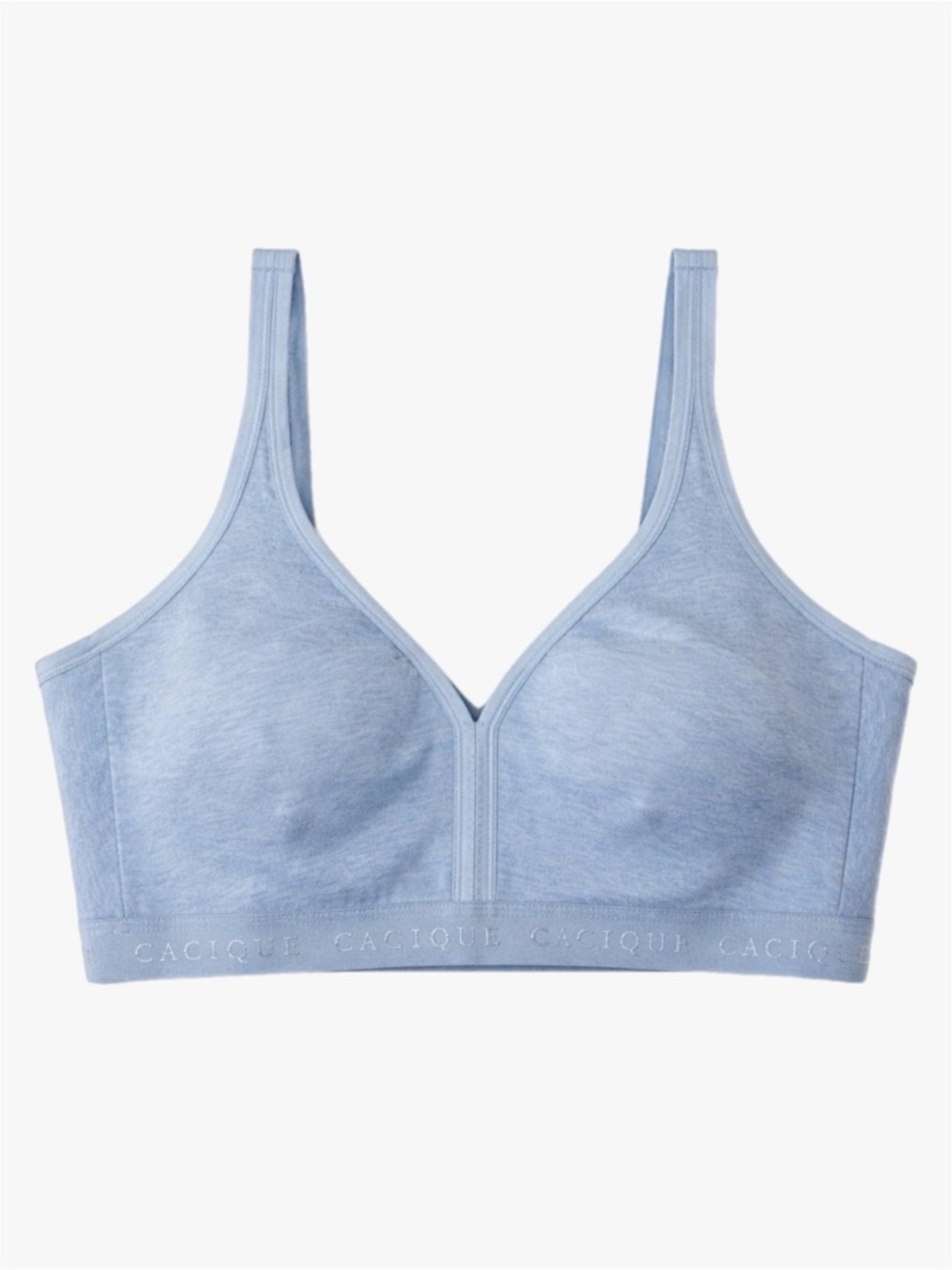 Lane Bryant Cacique Lightly Lined No Wire Comfort Sports Bra Light Blue 44DD